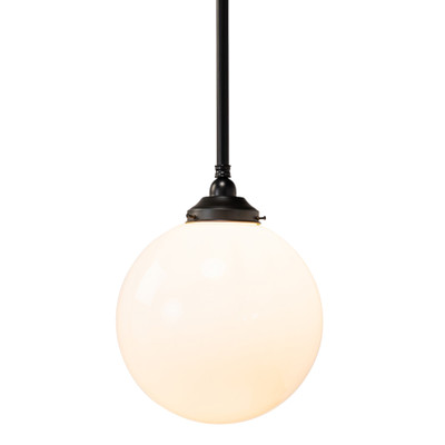 Sphere Gloss Opal Glass Rod Pendant Light - Patina