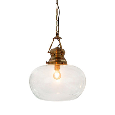 Paddington Glass Antique Brass Pendant Light-1