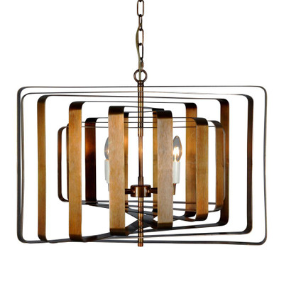Braxton 4 Light Spinning Brass Pendant Light