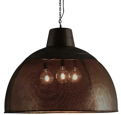 Zircon Perforated Black Dome Pendant Light  - Extra Large 