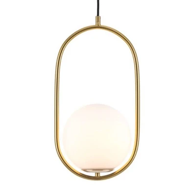 Ada Brushed Brass Glass Ball Pendant Light