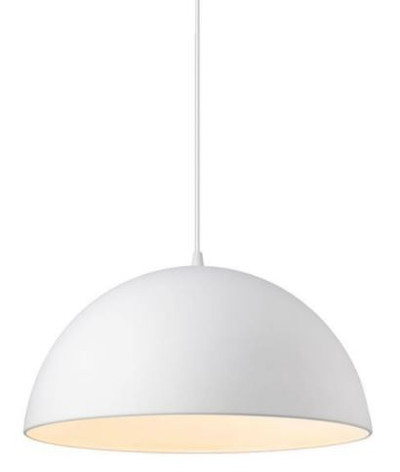 Luna Dome White Metal Pendant Light
