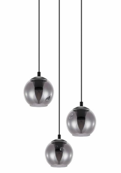 Ariscani 3 Light Smoke Glass Cluster Pendant Chandelier