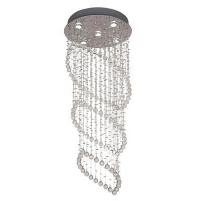 Seraphina Chrome Crystal Round Chandelier - 120cm