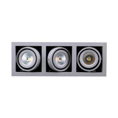 Forling Dimmable Triple Frame Recessed LED Downlight - Silver