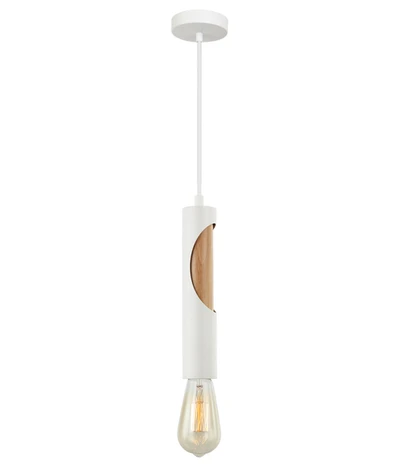 Tabor White Wooden Pipe Pendant Light