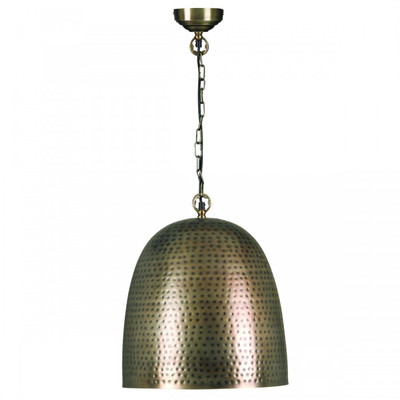 Adra Hammered Bell Bronze Metal Pendant Light