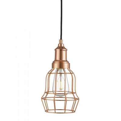 Guard Caged Copper Industrial Pendant Light