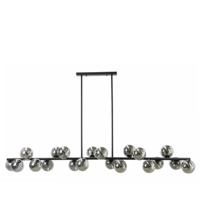 Modern Black 20 Light Horizontal Bar Pendant Light