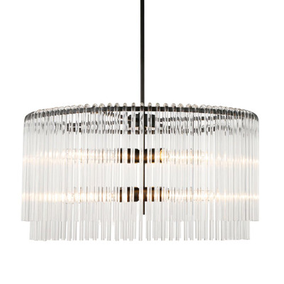 Zephanie Round Black Crystal Drops Pendant Light 