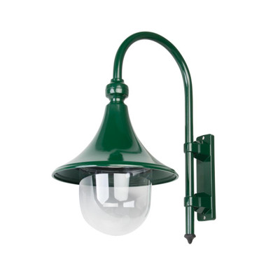 Moldova Moulded Acrylic Green Curved Arm Outdoor Wall Light