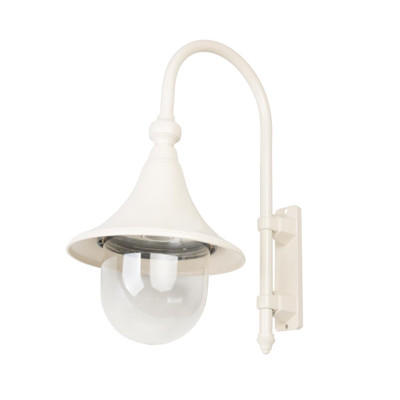 Moldova Moulded Acrylic Beige Downward Arm Outdoor Wall Light
