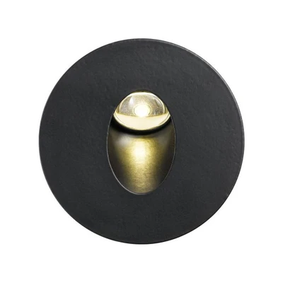 Santana Recessed Round Black Step Light