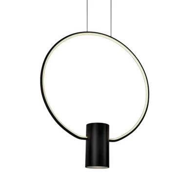 Aurora Ring Black LED Pendant Light - Large 