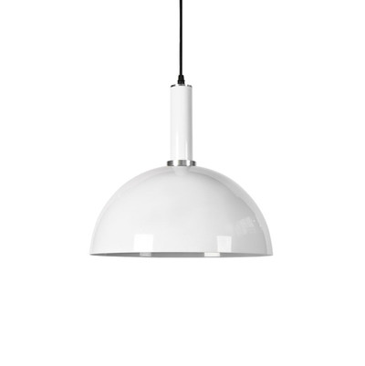 Cleo Dome White Metal Pendant Light - Medium