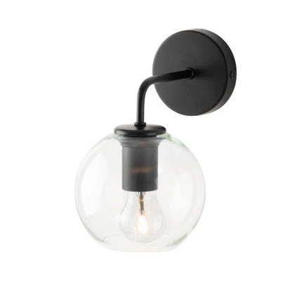Savona Black with Clear Glass Wall Sconce