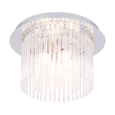 Bloomfield Crystal Glass 4 Light Decorative Close To Ceiling Light