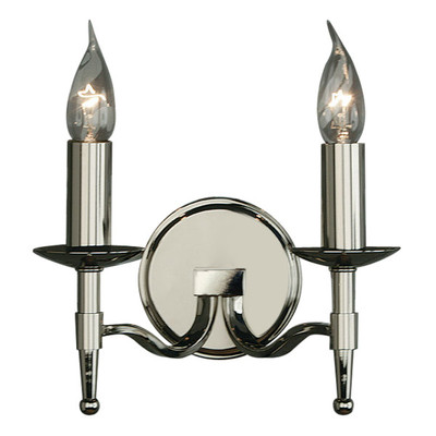 Stanford 2 Light Candle Nickel Wall Lamp