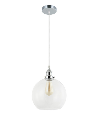 Branson Chrome Clear Wine Glass Pendant Light