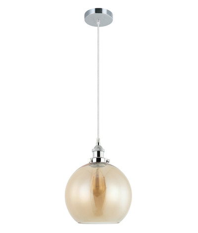 Branson Chrome Amber Wine Glass Pendant Light