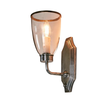 Westbrook Silver Glass Shade Wall Light