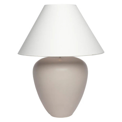 Germaine Natural with White Shade Ceramic Table Lamp