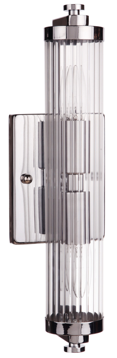 Rockfold Chrome Double Glass Wall Lamp