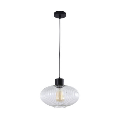 Mile Large Oval Clear Glass Suspension Light