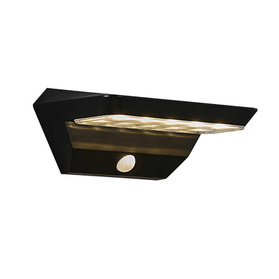 Agena Black Solar LED Cordless Wall Light with Sensor