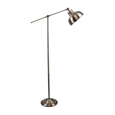 Tinley Antique Brass Industrial Floor Lamp