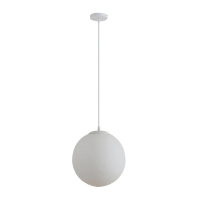 Bubble Opal Glass White Round Pendant