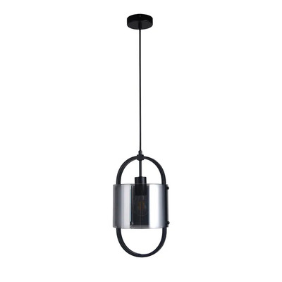 Pristine Black with Smoke Glass Pendant