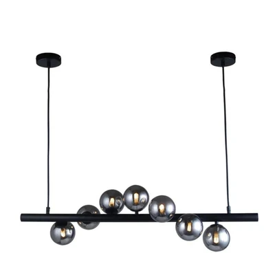 Manhattan 7 Orb Lights Black Bar Pendant
