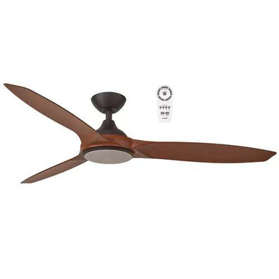 Newport 56" Smart DC Ceiling Fan with LED and Remote - Old Bronze/Walnut