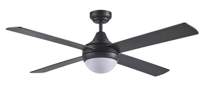 Four Seasons Link Matt Black AC Ceiling Fan with E27 Light