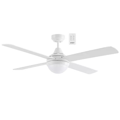 Four Seasons Link White AC Ceiling Fan with E27 Light and Remote