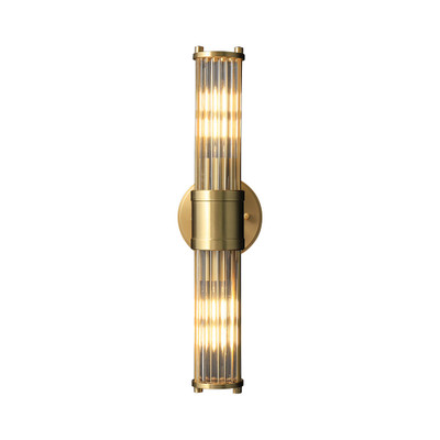 August Dual Light Gold and Clear Glass Art Deco Wall Light