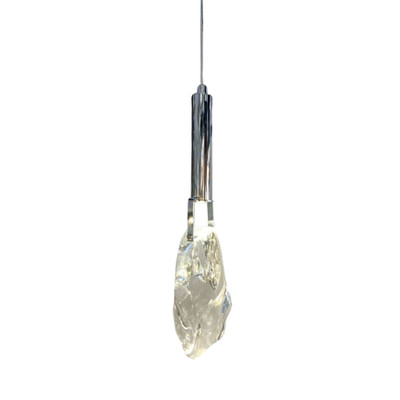 Crystal Cut Clear Chrome Pendant Light