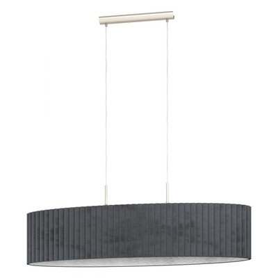 Tamaresco Satin Nickel and Grey Oval Pendant Light
