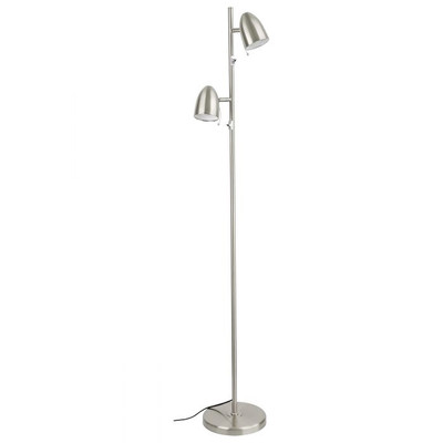 Lara Satin Nickel Duo Modern Floor Lamp