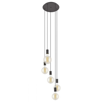 Pozueta Black Steel Spiral Cluster Pendant Light