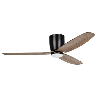 Seacliff Black and Light Walnut Low-Profile DC Ceiling Fan with Light