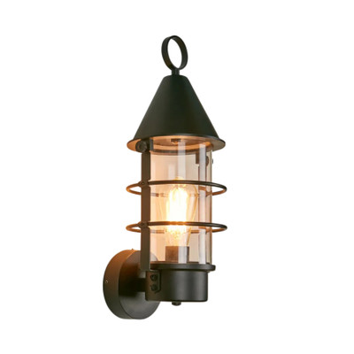 Pendleton Black Glass Outdoor Wall Light