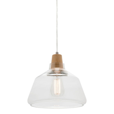 Laira Clear Glass Brushed Chrome Pendant