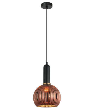 Valencia Copper Painted Ribbed Wine Glass Pendant