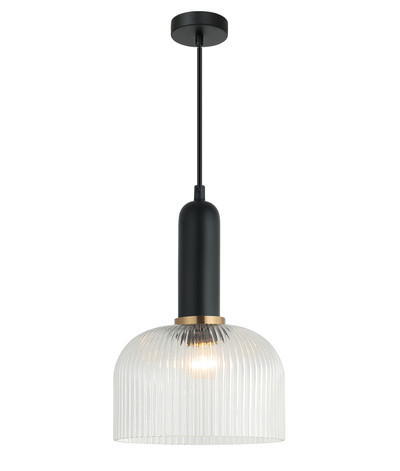 Valencia Dome Clear Ribbed Glass Pendant