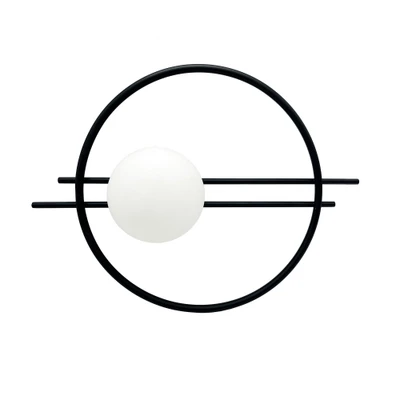 Echo Black Round Modern Wall Light