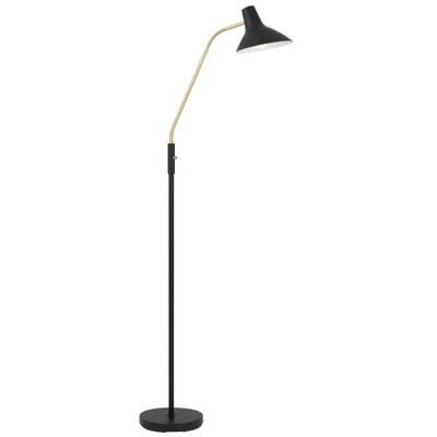 Farrah Black Mid-Century Modern Adjustable Floor Lamp