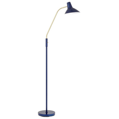 Farrah Blue Mid-Century Modern Adjustable Floor Lamp