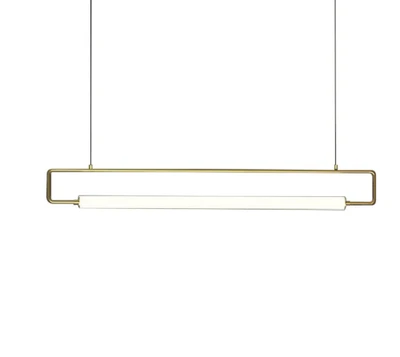 Canon Bar White Glass Brass Pendant Light